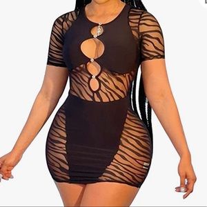 Bodycon Cutout Black Mini Dress